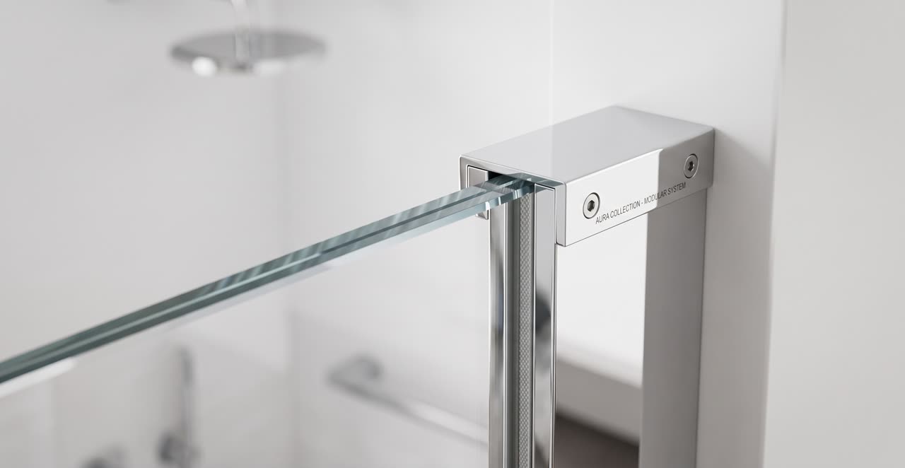 Detail 10 mm glas walk-in